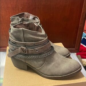 Kohl's Taupe Ankle Boots with Strap Detail